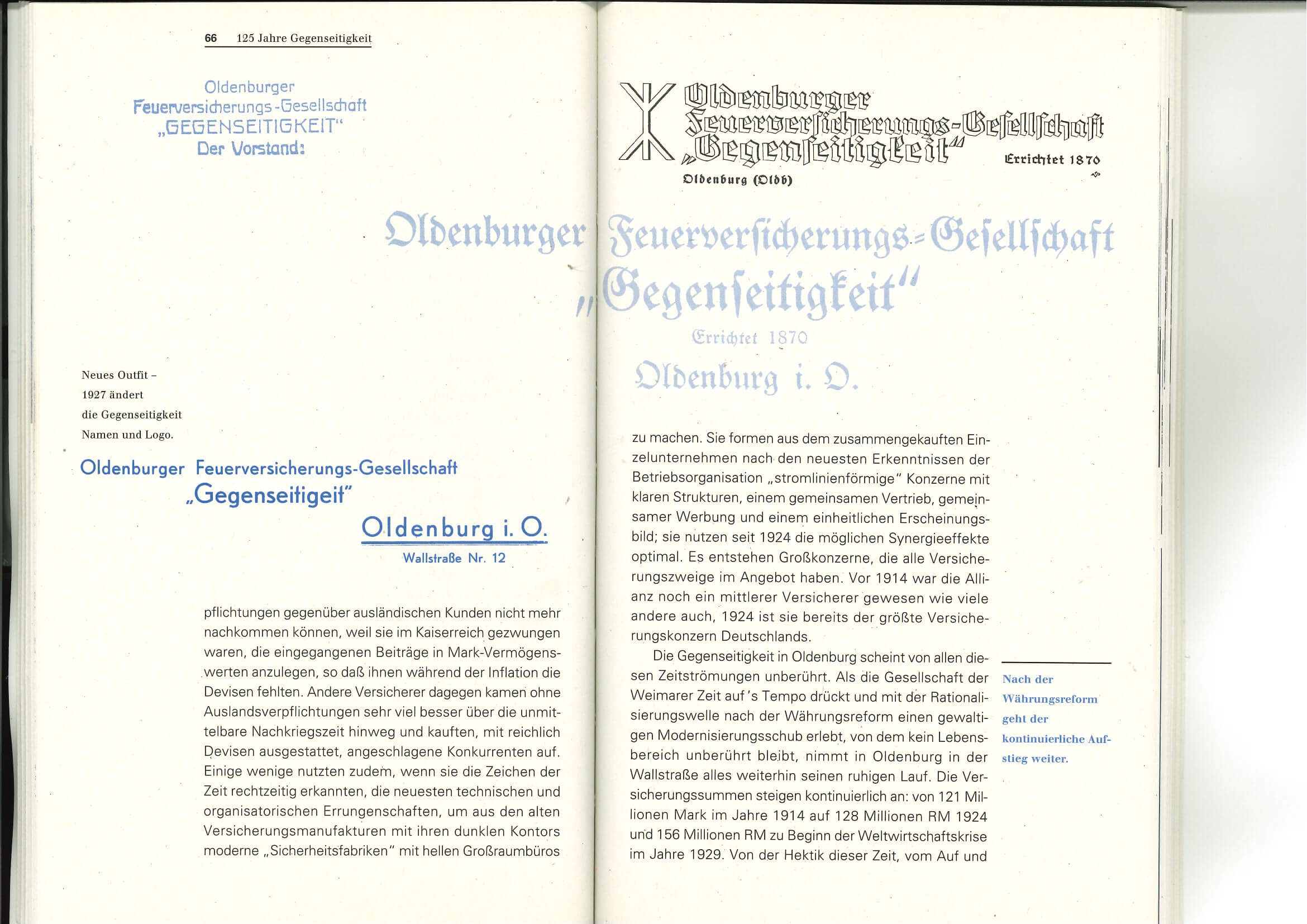 Neues Outfit - 1927 ändert die Gegenseitigkeit Namen und Logo.